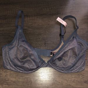 Victorias Secret Mesh Unlined Plunge Bra 32DD